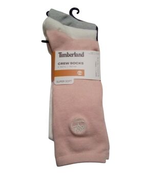 Timberland Women's Super Soft Crew Socks 3 Pair Pack Shoe Size 6.5-9.5 NWT